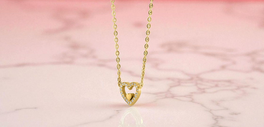 Herz in Herz Kette vergoldet