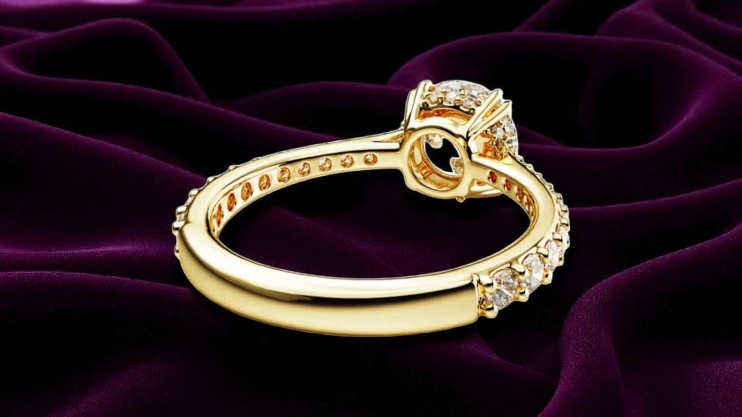 Swarovski Stilla Cocktailring – Rundschliff, Pavé, Weiß, Roségold-Legierungsschicht