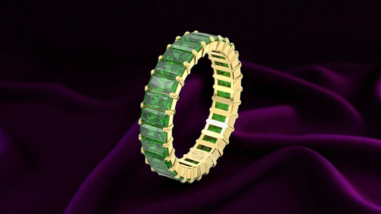 Swarovski Matrix Ring – Baguette-Schliff, Grün, Gold-Legierungsschicht